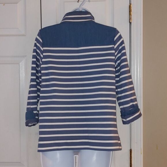 Crown & Ivy Harper Long Sleeve Button Sweatshirt  Sz S Petite  Sz SP NWOT - Picture 4 of 5